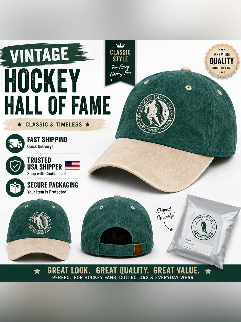 Hockey Hall Temple De La Renommee Du Hockey Toronto Ontario Canada Hat Cap